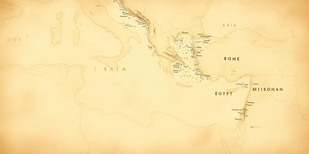 Antique map of the Mediterranean world